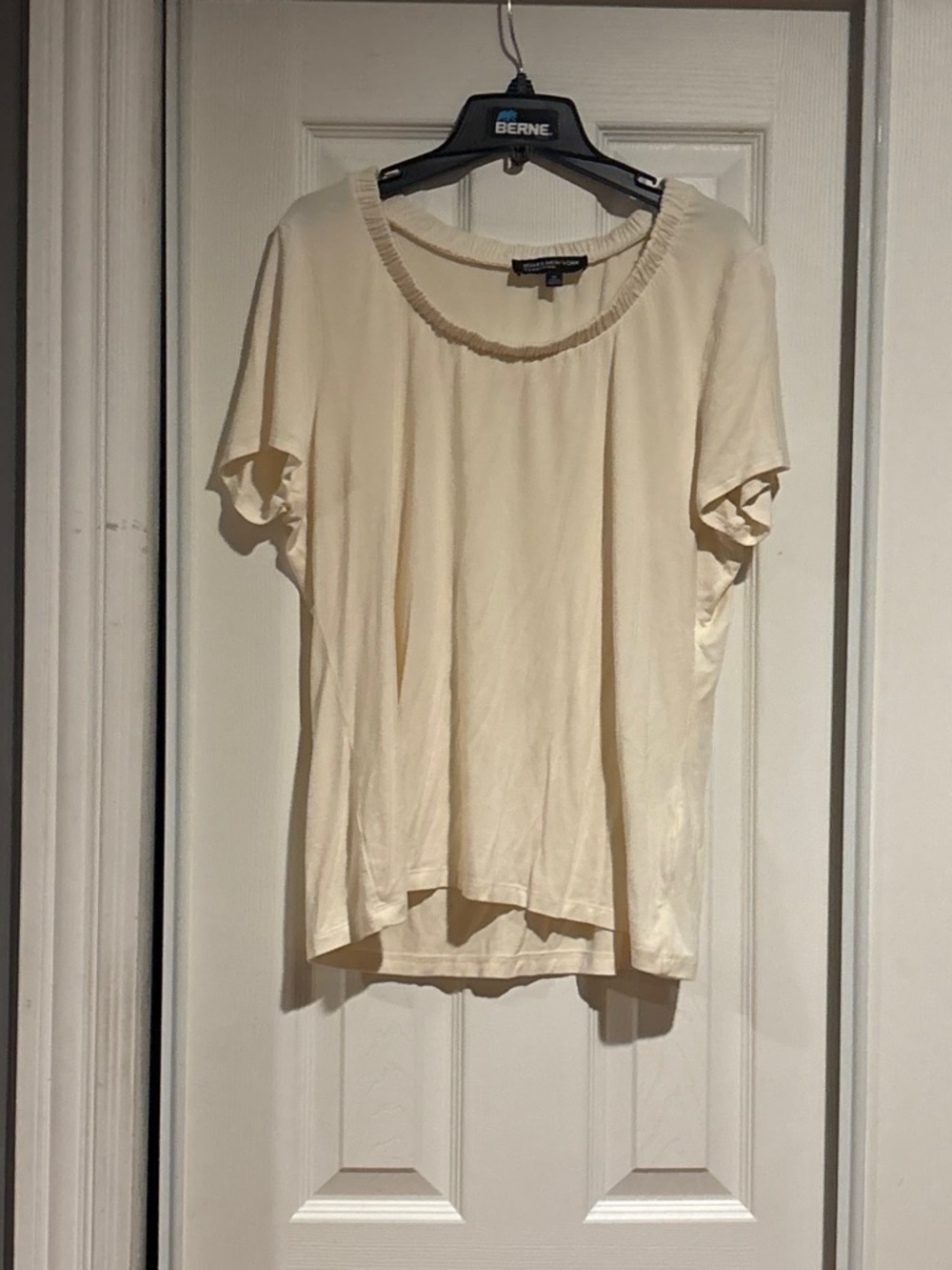 Jones New York Cream Short-Sleeve Knit Top
